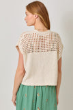 Oatmeal Open Front Knit Sleeveless Cardigan