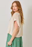 Oatmeal Open Front Knit Sleeveless Cardigan