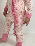Blush & Bloom - Zipper Footie Pajamas