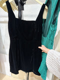Black Velvet Square Neck Dress