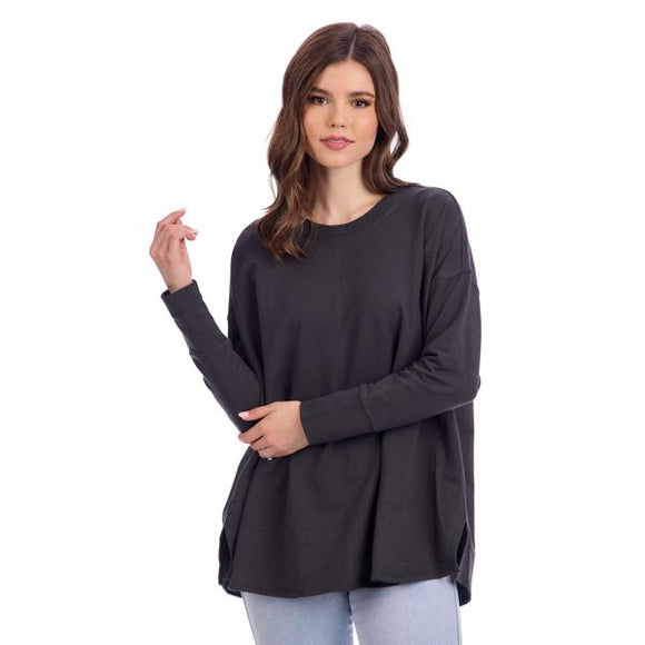 Libba Black Swing Hem Top