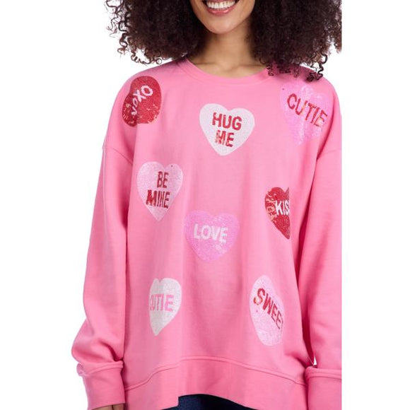 Pink Valentine Sparkle Sweatshirt - One size