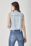 Distressed Cropped Vest