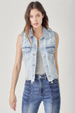 Distressed Cropped Vest
