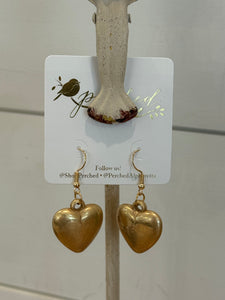 Gold Chunky Heart Earrings