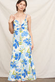 Blue & Green Tie Center Maxi Dress
