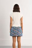 White Scalloped Trim Mock Neck
