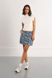 White Scalloped Trim Mock Neck