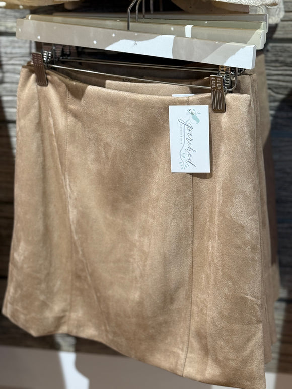 Taupe Suede Skirt