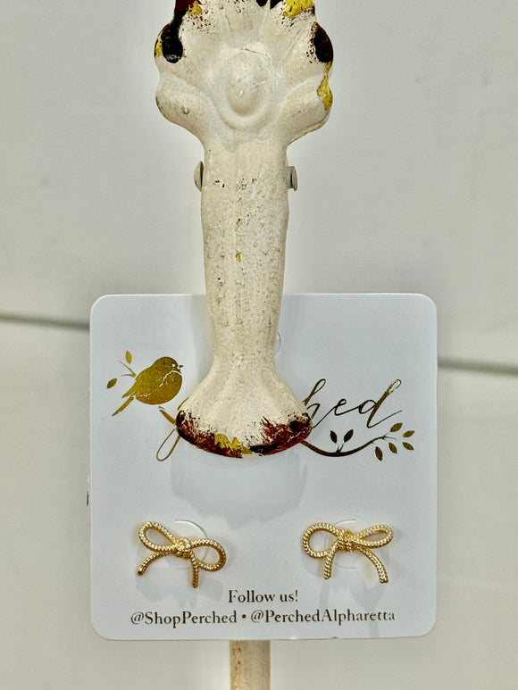 Gold Bow Earrings