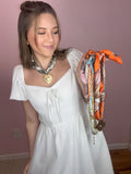 Scarf Necklace with Charm