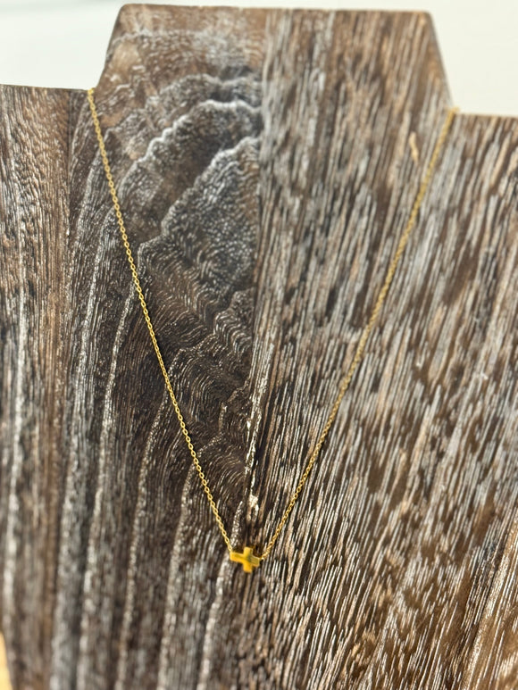 Gold Chunky Cross Necklace