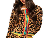 Queen of Sparkles Leopard Multi Tie Rhinestone Sweater