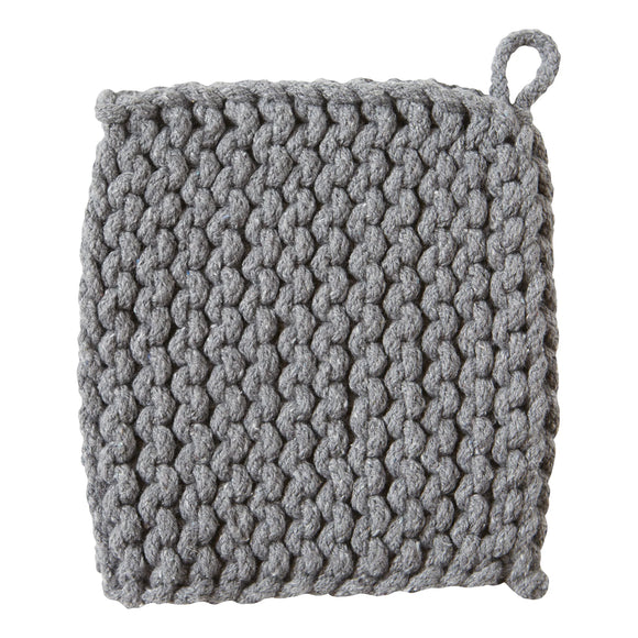 Grey Square Crochet Pot Holder