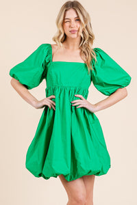 Kelly Green Bubble Sleeve Dress Fashion Cupcake Kelly Green Bubble Sleeve Dress Fashion Cupcake