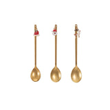 Santa - Gold Stainless Steel Spoon w/ Charm