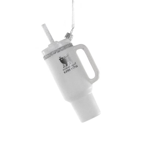 White Beverage Tumbler Ornament