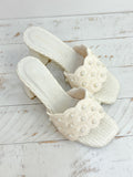 The Holland | Ivory Pearl Raffia Block Heel Mule