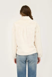 Ivory Button Front Furry Jacket