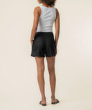 Katie Linen High Rise Short in Black