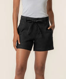 Katie Linen High Rise Short in Black