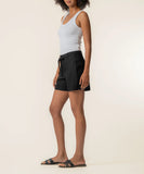 Katie Linen High Rise Short in Black