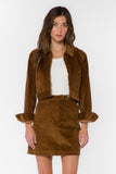 Brown Corduroy Zip Up Jacket