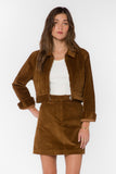 Brown Corduroy Zip Up Jacket