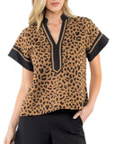 Leopard Print Short Sleeve Top