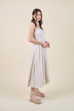 Linen Tie Shoulder Midi