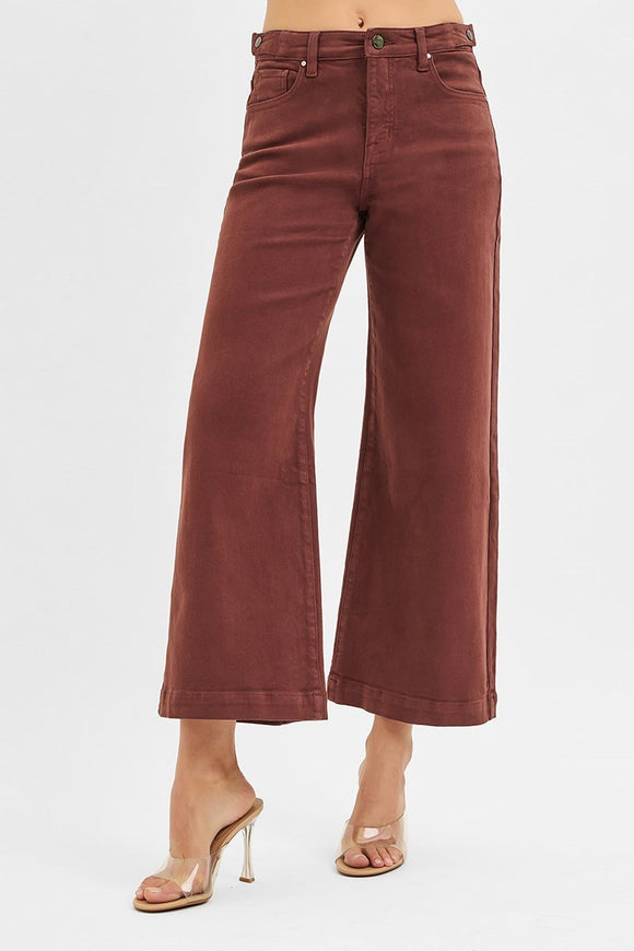 Chocolate Brown Adjustable Waist Pants