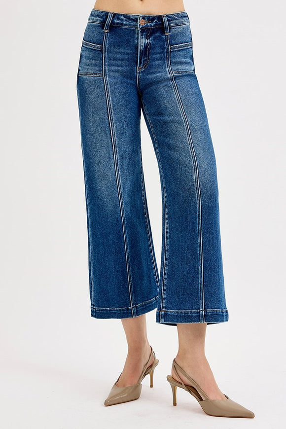Front Patch Pocket Mid Rise Jeans