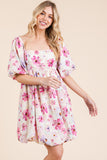 Pink Floral Babydoll Dress