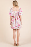 Pink Floral Babydoll Dress