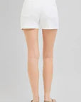 White High Rise Embroidered Shorts