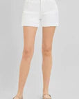 White High Rise Embroidered Shorts