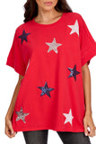 One Size - Red Star Sparkle Top