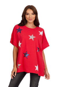 One Size - Red Star Sparkle Top