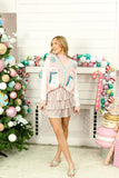 Snowman Cardigan with Sequin Sleeves