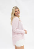 Pink & White Striped Collared Shirt