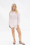 Pink & White Striped Collared Shirt