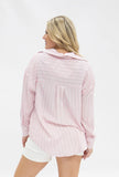 Pink & White Striped Collared Shirt