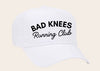 "Bad Knees Running Club" on White Cap