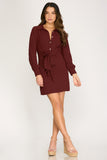 Wine Shirt Dress