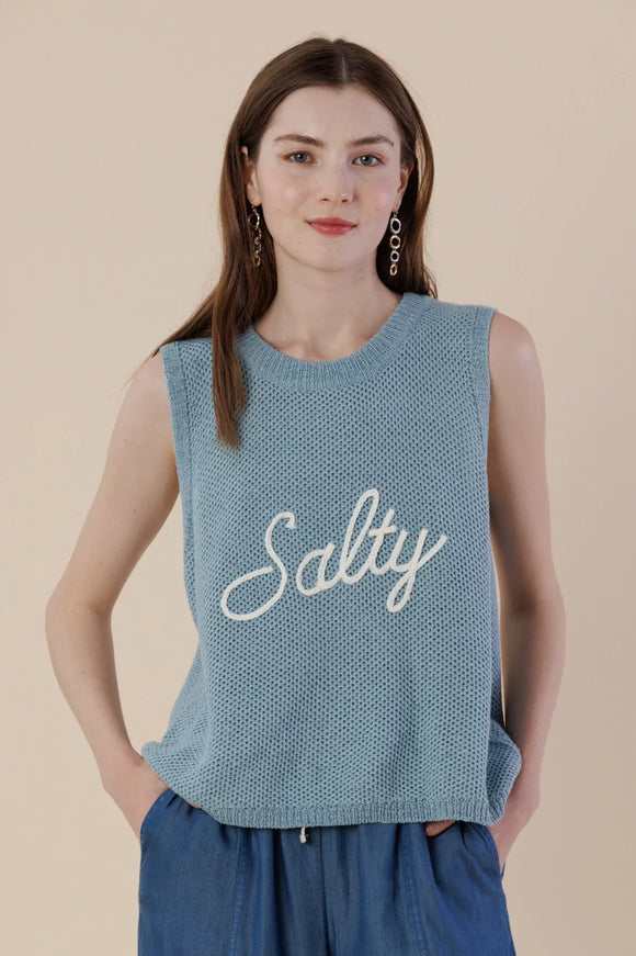 Light Blue Salty Knit Tank