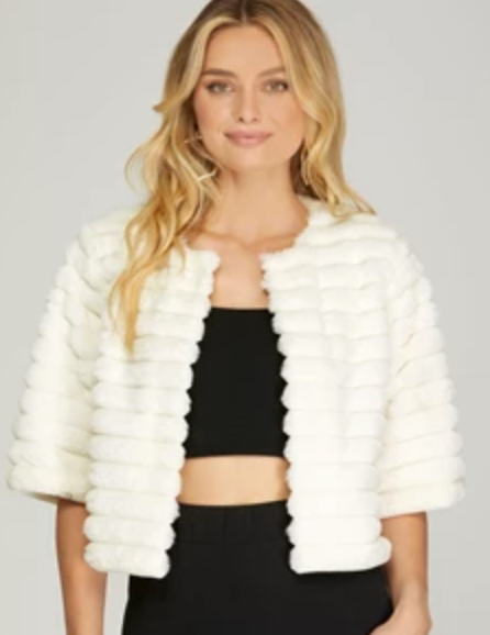 Ivory Ribbed Marshmallow Jacket