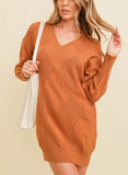 Cinnamon Texture Sweater Dress