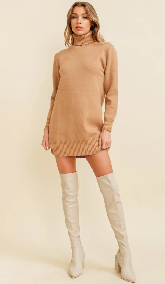Brown Turtleneck Sweater Dress Fashion Cupcake Brown Turtleneck Sweater Dress Fashion Cupcake