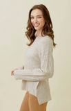 Ribbed Side High Neck Sweater