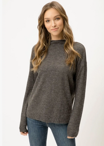 Charcoal Mock Neck Sweater